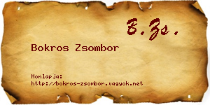 Bokros Zsombor névjegykártya